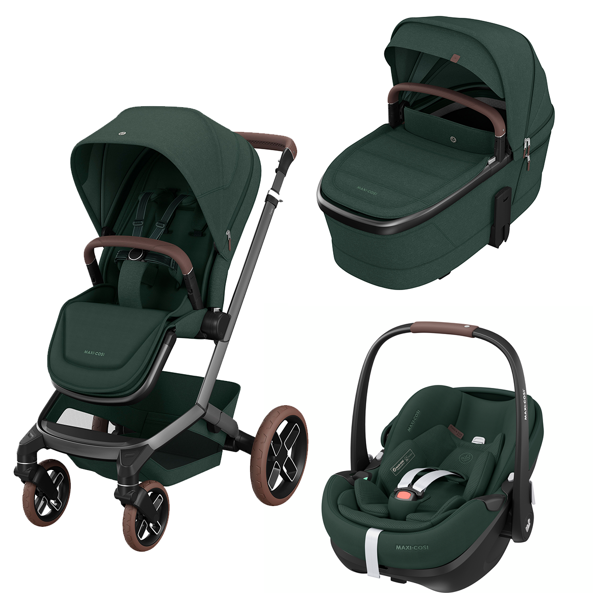 【美品】Maxi-Cosi PEBBLE 360 グリーン Maxi-Cosi Fame-Pebble 360 Pro Portbebeli Led Işıklı Entegre