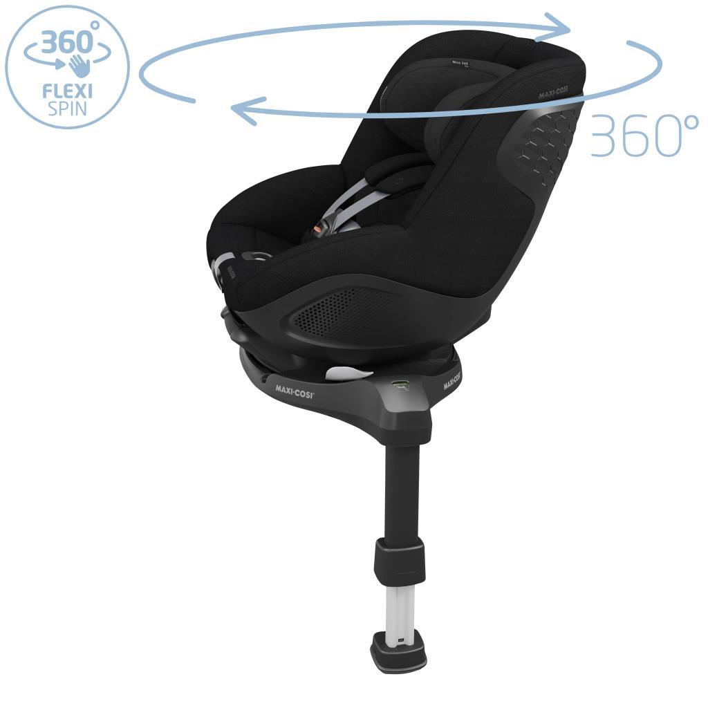 maxi cosi mica pro 360 isofixli dönebilir bebek oto koltugu authentic black 27756