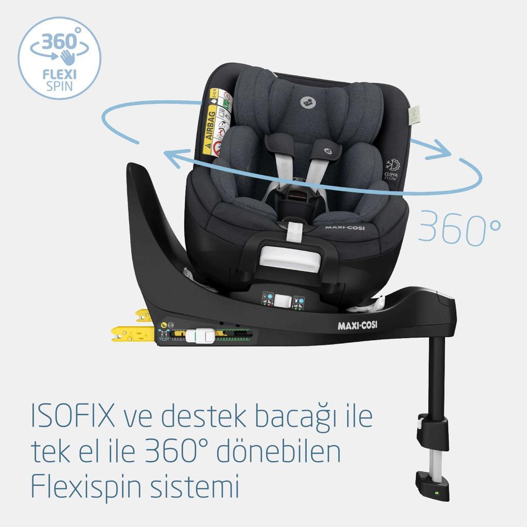 Maxi cosi mica pro isofixli 360 dönebilir bebek oto koltuğu authentic graphite 27283