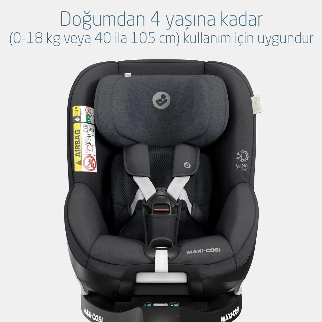 Maxi cosi mica pro eco isofixli 360 dönebilir bebek oto koltuğu authentic graphite 27288