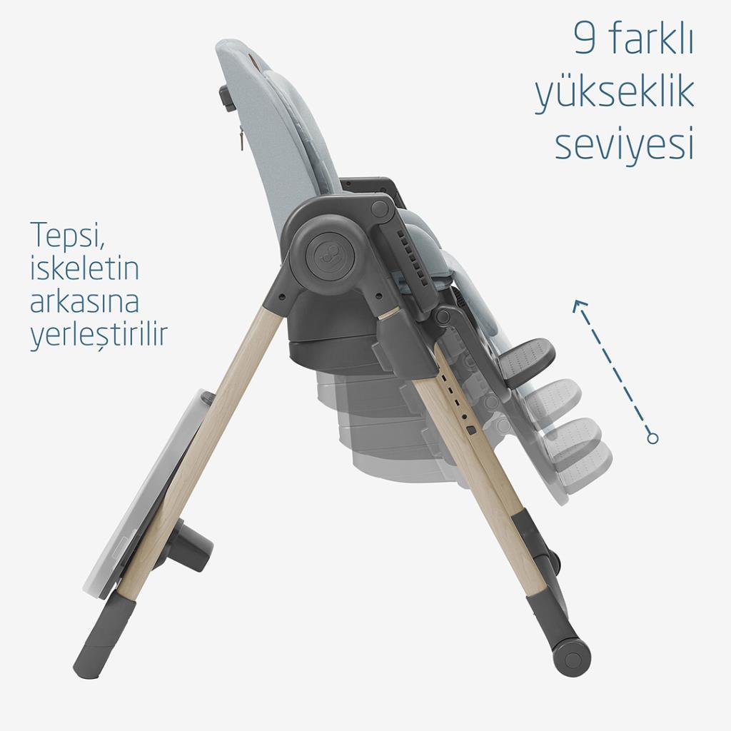 Maxi-Cosi Minla 6'sı Bir Arada Ahşap Görünümlü Mama Sandalyesi