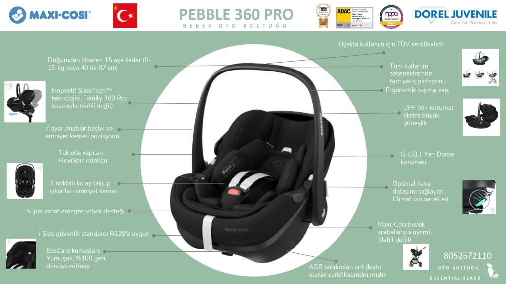 Maxi-Cosi Pebble 360 Pro SlideTech Tam Yatabilen 0-13 Kg Ana